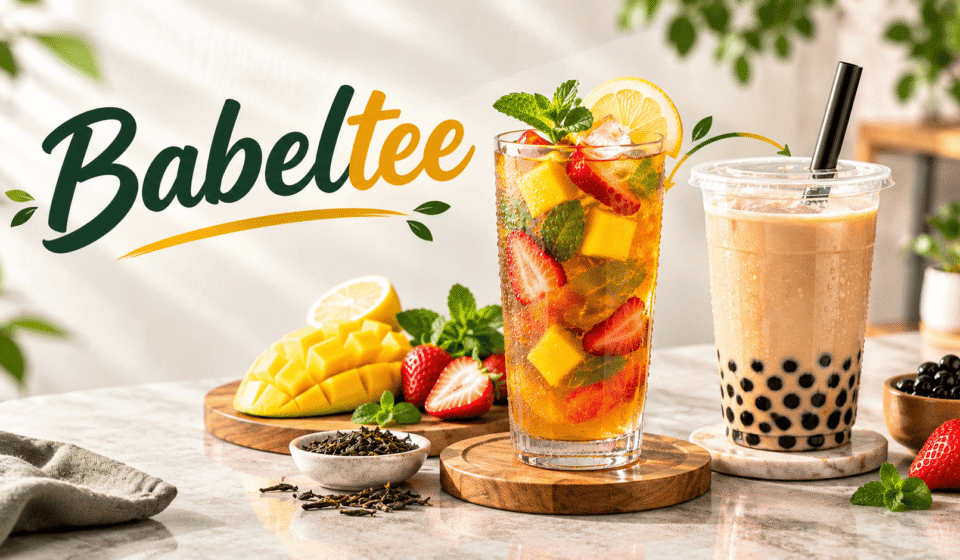 Babeltee drink alongside classic bubble tea with tapioca pearls
