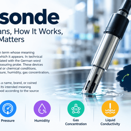 Messonde infographic explaining the meaning of the term and its connection to measuring probes used for temperature, pressure, humidity, gas concentration, and liquid conductivity